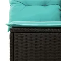 Salon de jardin 9 pcs avec coussins noir résine tressée