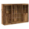 Buffet avec lumières LED Bois ancien 142.5x37x100 cm Bois d'ingénierie