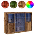 Buffet avec lumières LED Bois ancien 142.5x37x100 cm Bois d'ingénierie