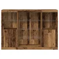 Buffet avec lumières LED Bois ancien 142.5x37x100 cm Bois d'ingénierie