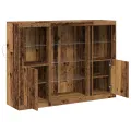 Buffet avec lumières LED Bois ancien 142.5x37x100 cm Bois d'ingénierie