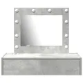 Table de Maquillage Murale avec Lumières LED Gris Béton
