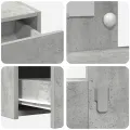 Table de Maquillage Murale avec Lumières LED Gris Béton