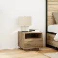 Table de chevet  avec lumières LED Chêne Artisan 40x39x37 cm