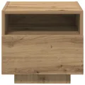 Table de chevet  avec lumières LED Chêne Artisan 40x39x37 cm