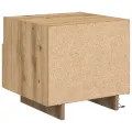 Table de chevet  avec lumières LED Chêne Artisan 40x39x37 cm