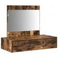 Table de maquillage murale en chêne fumé 83x40x70 cm