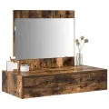Table de maquillage murale en chêne fumé 83x40x70 cm