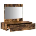 Table de maquillage murale en chêne fumé 83x40x70 cm