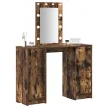 Coiffeuse avec Lumières LED Chêne Fumé 102x33x135 cm