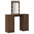 Coiffeuse  avec lumières LED Chêne brun 102x33x135 cm