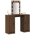 Coiffeuse  avec lumières LED Chêne brun 102x33x135 cm
