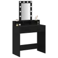 Table de maquillage  avec des lumières LED en chêne noir 79x41x140 cm