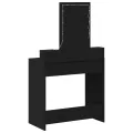 Table de maquillage  avec des lumières LED en chêne noir 79x41x140 cm