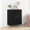 Buffet  Noir Chêne 69,5x34x90 cm Bois d'ingénierie