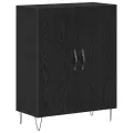 Buffet  Noir Chêne 69,5x34x90 cm Bois d'ingénierie