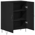 Buffet  Noir Chêne 69,5x34x90 cm Bois d'ingénierie