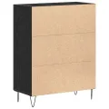 Buffet  Noir Chêne 69,5x34x90 cm Bois d'ingénierie