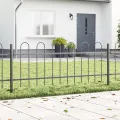 Clôture de jardin  avec sommet arrondi, Grise, 10,2 x 0,6 m, en Acier