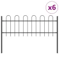 Clôture de jardin  avec sommet arrondi, Grise, 10,2 x 0,6 m, en Acier