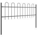Clôture de jardin  avec sommet arrondi, Grise, 10,2 x 0,6 m, en Acier