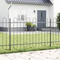 Clôture de jardin  avec sommet en arc gris 8,5x1,2 m en acier