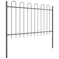 Clôture de jardin  avec sommet en arc gris 8,5x1,2 m en acier