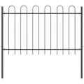 Clôture de jardin  avec sommet en arc gris 8,5x1,2 m en acier