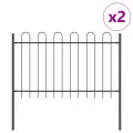 Clôture de jardin  avec arceau Gris 3,4x1 m en Acier