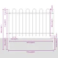 Clôture de jardin  avec arceau Gris 3,4x1 m en Acier