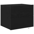 Armoires de chevet  avec lumières LED murales 2 pcs Chêne noir
