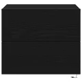 Armoires de chevet  avec lumières LED murales 2 pcs Chêne noir