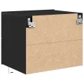 Armoires de chevet  avec lumières LED murales 2 pcs Chêne noir