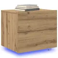 Armoires de chevet  avec lumières LED murales 2 pcs Chêne Artisan