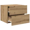 Armoires de chevet  avec lumières LED murales 2 pcs Chêne Artisan