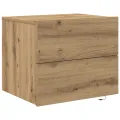 Armoires de chevet  avec lumières LED murales 2 pcs Chêne Artisan