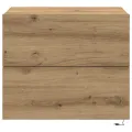 Armoires de chevet  avec lumières LED murales 2 pcs Chêne Artisan