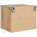 Armoires de chevet  avec lumières LED murales 2 pcs Chêne Artisan