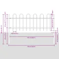 Clôture de jardin grise  avec sommet arrondi 8,5x0,8 m en acier