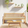 Coussin de palette pour banc beige 200x40x8 cm en tissu Oxford