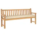Coussin de palette pour banc beige 200x40x8 cm en tissu Oxford