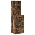 Ensemble de coiffeuse 3 pièces avec LED en chêne fumé en bois d'ingénierie