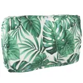 Coussin de palette pour dossier motif feuilles 70x40x12 cm en tissu Oxford