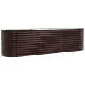 Bac de jardin surélevé marron 320x80x81 cm en acier galvanisé