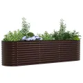 Bac de jardin surélevé marron 320x80x81 cm en acier galvanisé
