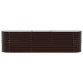 Bac de jardin surélevé marron 320x80x81 cm en acier galvanisé