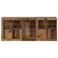 Buffet avec éclairage LED Bois ancien 162x37x67 cm Bois reconstitué