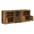 Buffet avec éclairage LED Bois ancien 162x37x67 cm Bois reconstitué