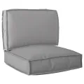 Ensemble de coussins de palette de 2 pièces en tissu oxford gris