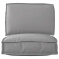 Ensemble de coussins de palette de 2 pièces en tissu oxford gris